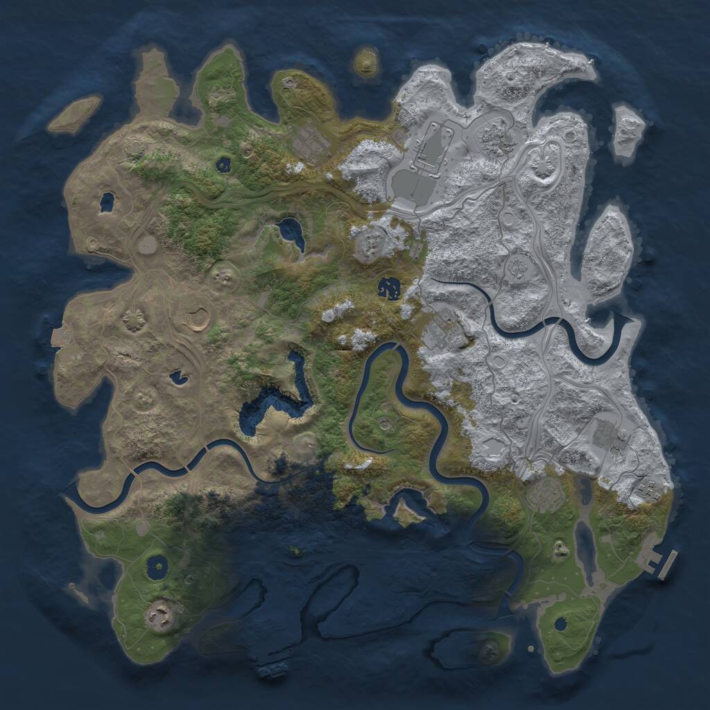 Rust Map: Procedural Map, Size: 4500, Seed: 228402229, 16 Monuments