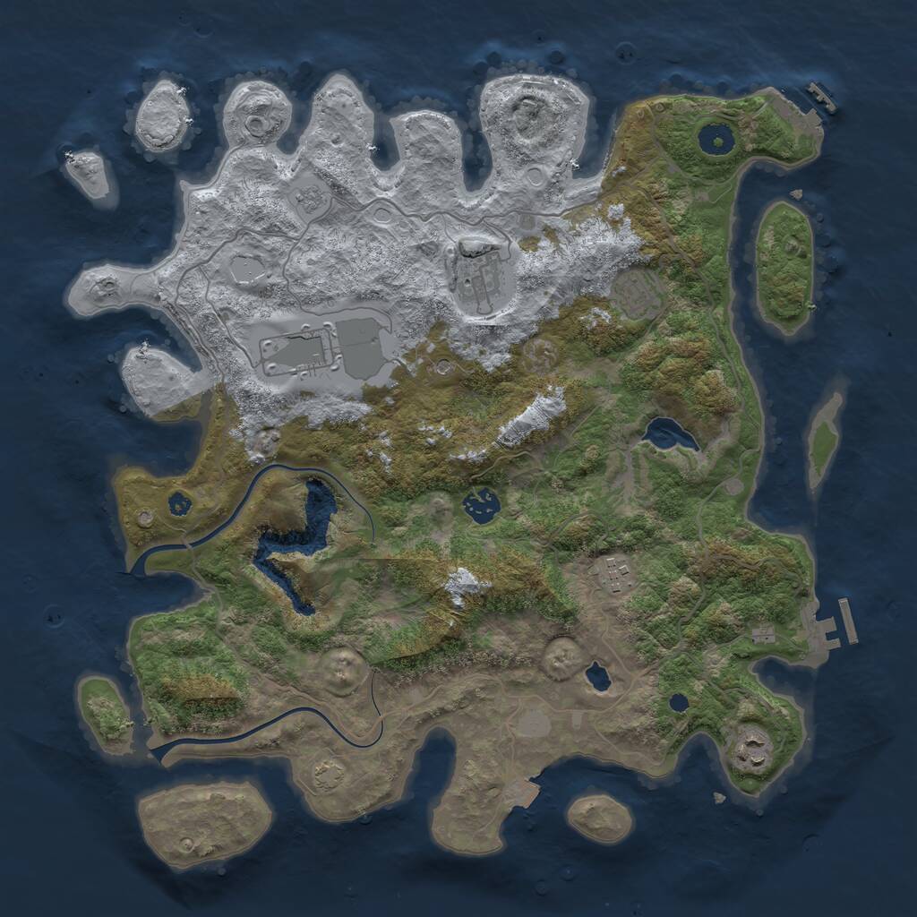 Rust Map: Procedural Map, Size: 4000, Seed: 8462863, 12 Monuments