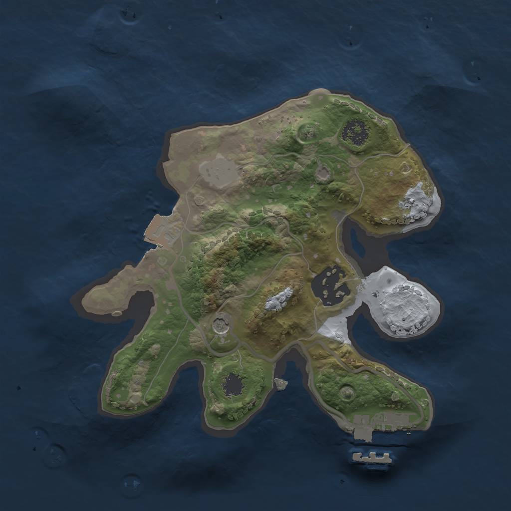 Rust Map: Procedural Map, Size: 2000, Seed: 1165163179, 6 Monuments