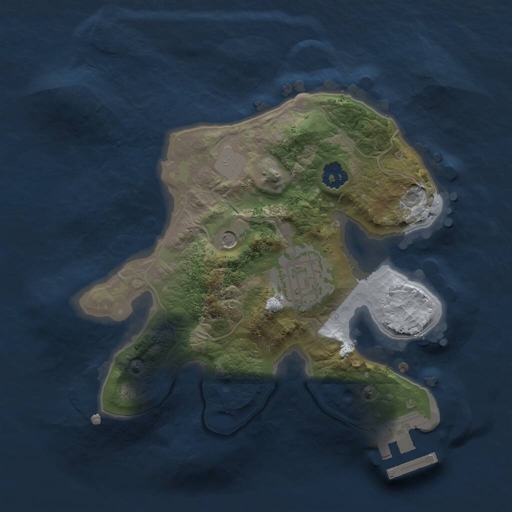 Rust Map: Procedural Map, Size: 2000, Seed: 1165163179, 4 Monuments
