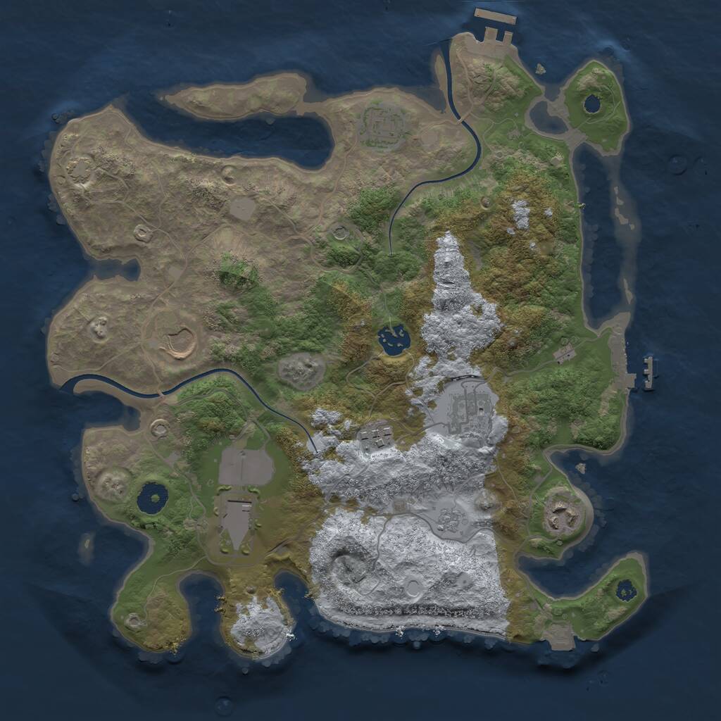 Rust Map: Procedural Map, Size: 3500, Seed: 61233621, 13 Monuments