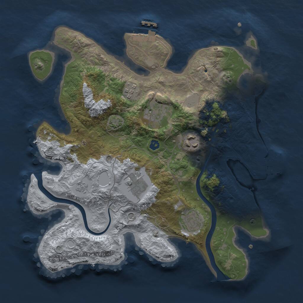 Rust Map: Procedural Map, Size: 3000, Seed: 1318542924, 11 Monuments