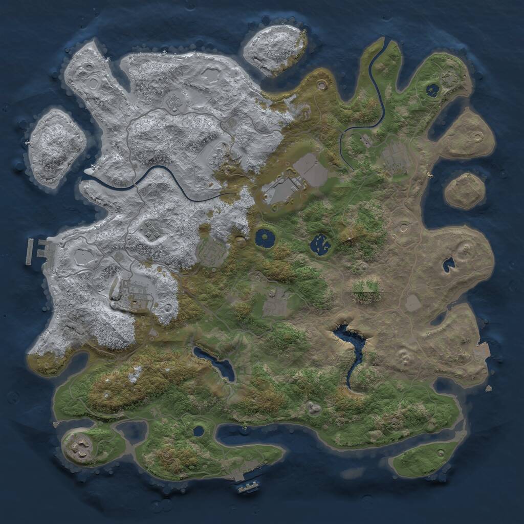 Rust Map: Procedural Map, Size: 4000, Seed: 1881899902, 15 Monuments