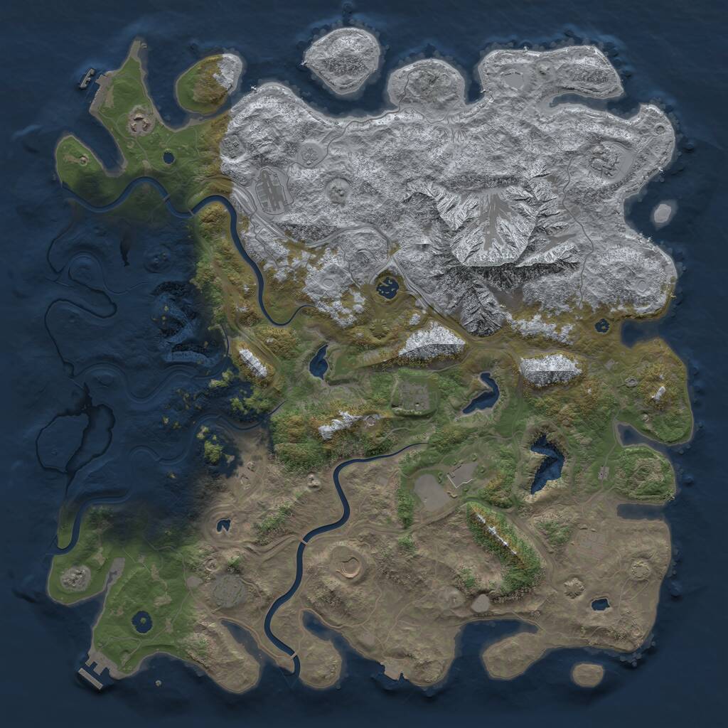 Rust Map: Procedural Map, Size: 5250, Seed: 1430700191, 17 Monuments
