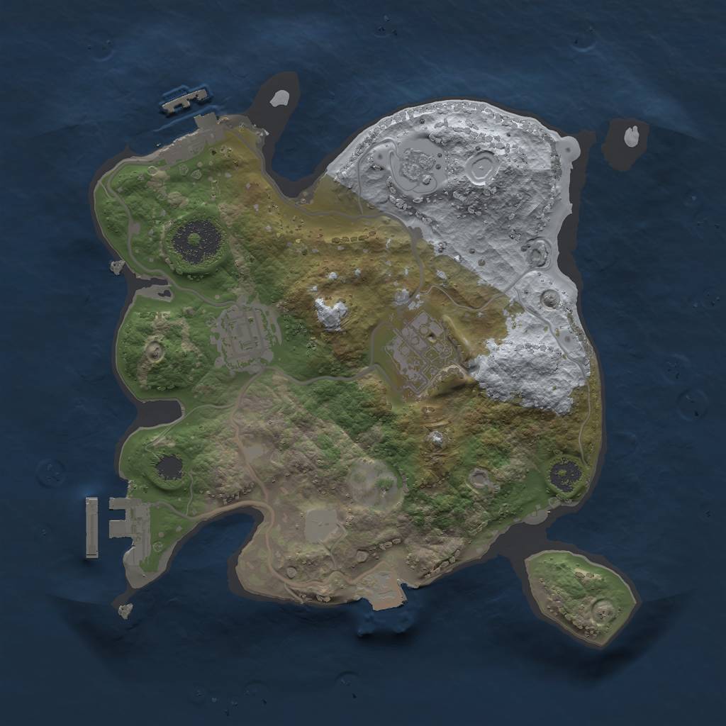 Rust Map: Procedural Map, Size: 2425, Seed: 1326465086, 8 Monuments