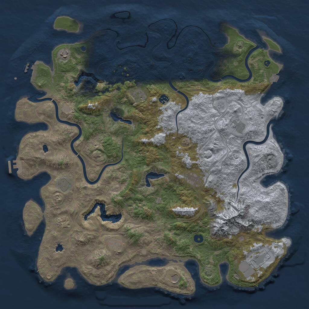 Rust Map: Procedural Map, Size: 5000, Seed: 565, 17 Monuments