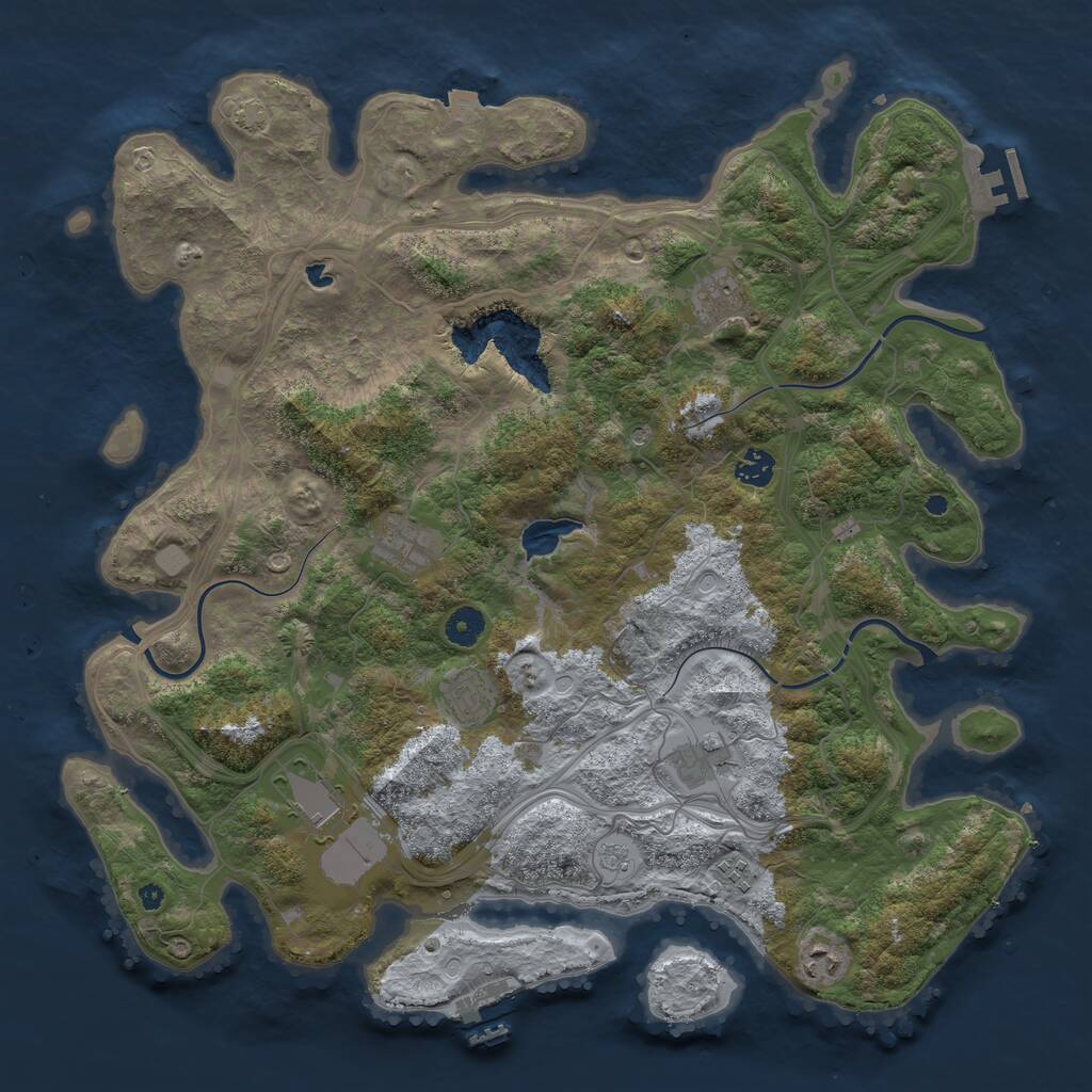 Rust Map: Procedural Map, Size: 4250, Seed: 723031570, 14 Monuments