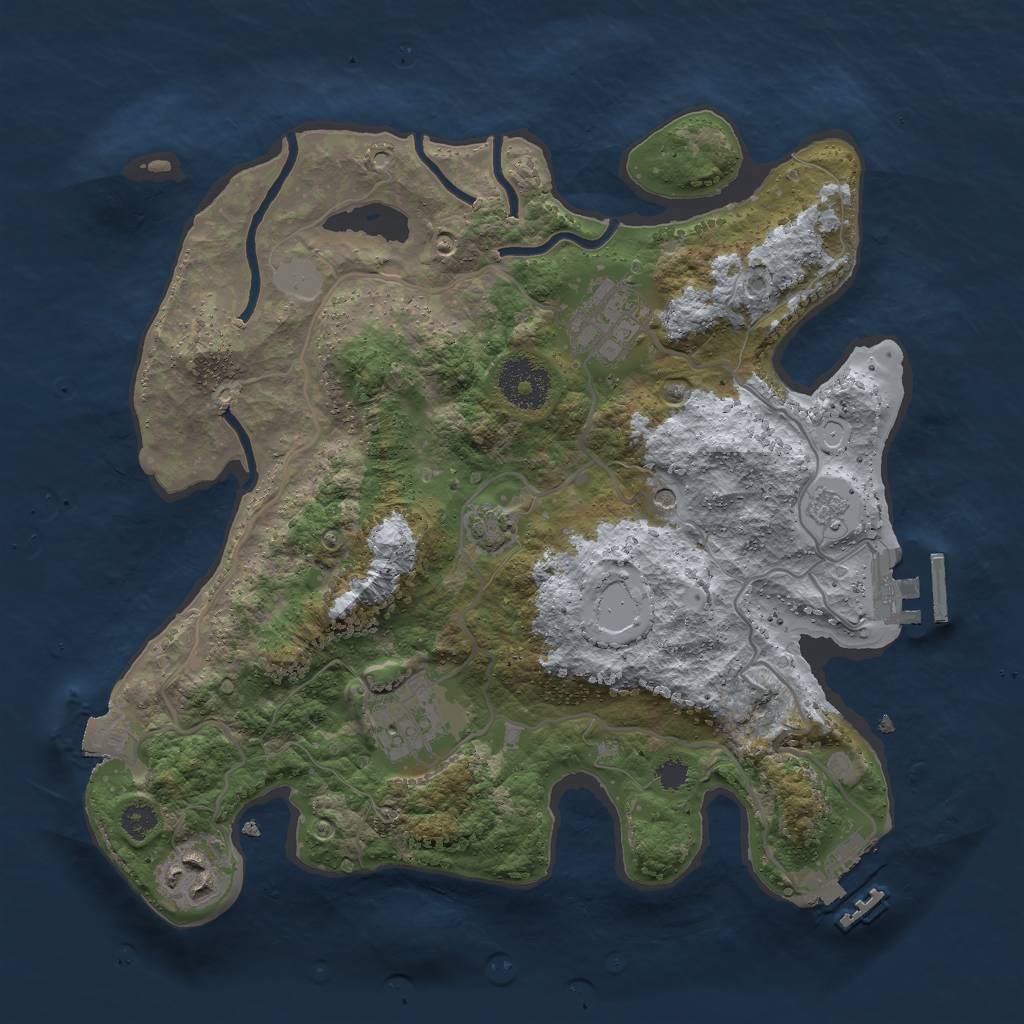 Rust Map: Procedural Map, Size: 3000, Seed: 30007, 11 Monuments