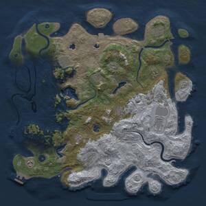 Thumbnail Rust Map: Procedural Map, Size: 4500, Seed: 10407, 16 Monuments