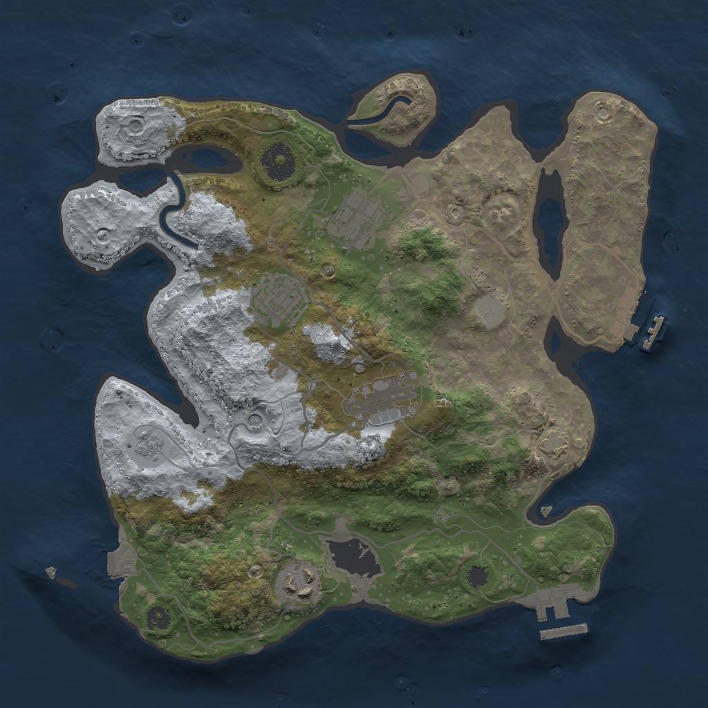 Rust Map: Procedural Map, Size: 3000, Seed: 8637950, 12 Monuments