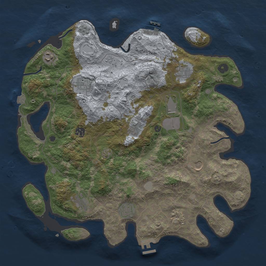 Rust Map: Procedural Map, Size: 4000, Seed: 24698, 19 Monuments