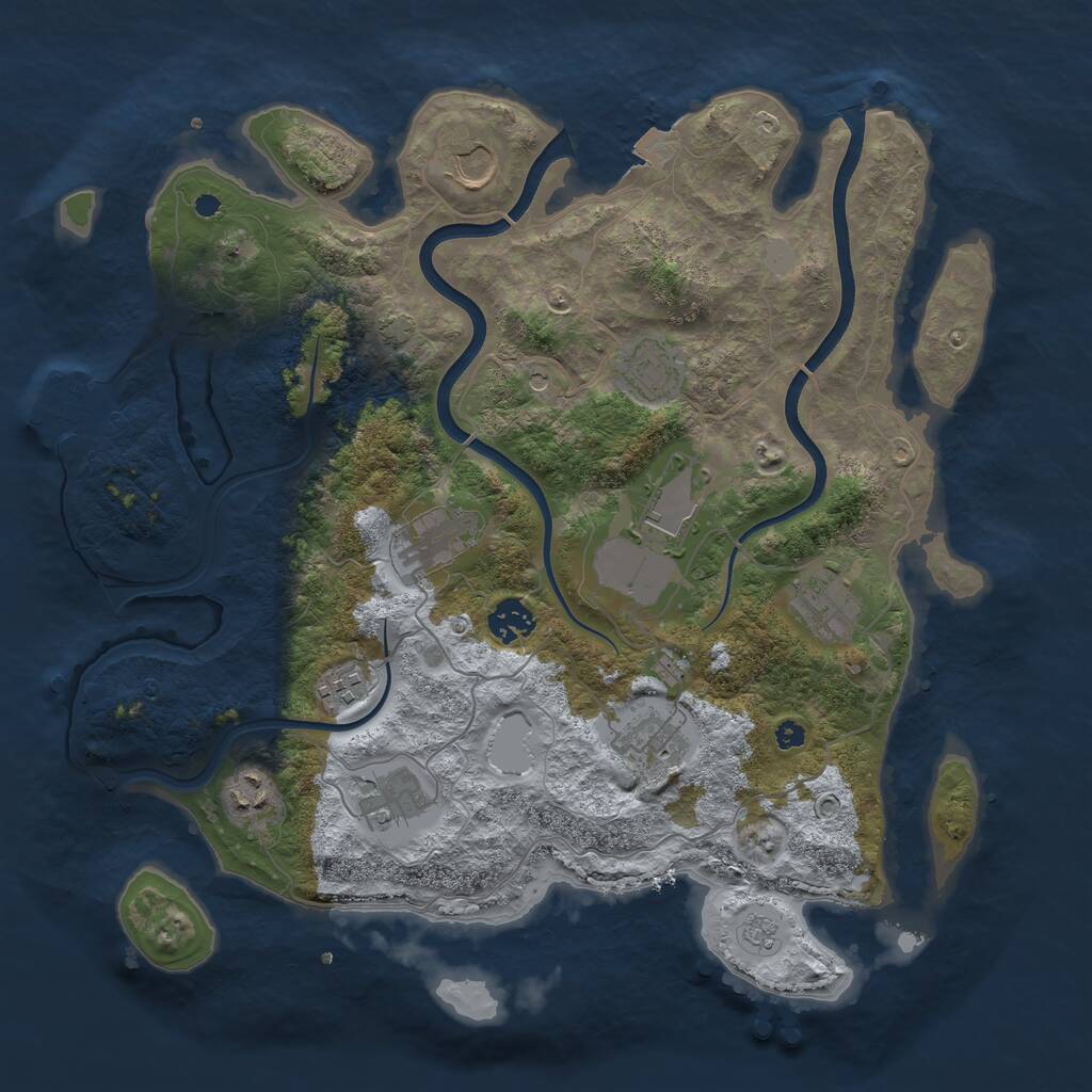 Rust Map: Procedural Map, Size: 3750, Seed: 12782451, 15 Monuments