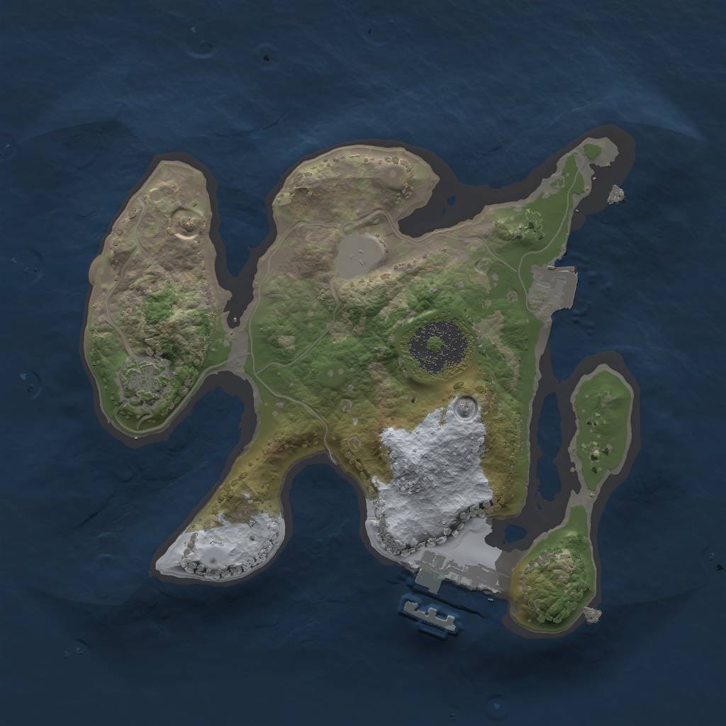 Rust Map: Procedural Map, Size: 2000, Seed: 485785, 5 Monuments