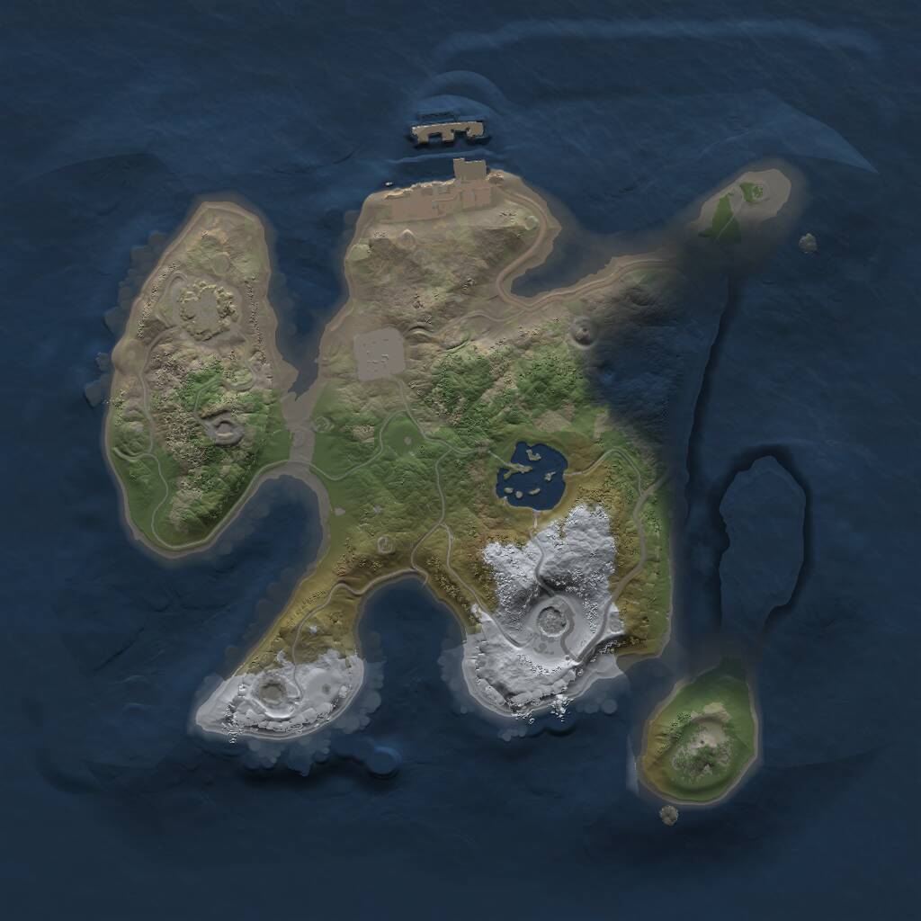 Rust Map: Procedural Map, Size: 2000, Seed: 485785, 5 Monuments