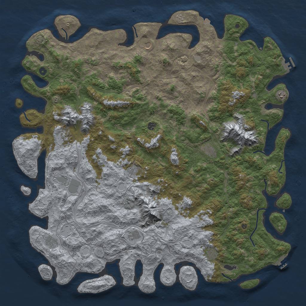 Rust Map: Procedural Map, Size: 6000, Seed: 928371770, 19 Monuments