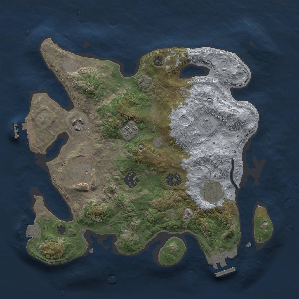 Rust Map: Procedural Map, Size: 3000, Seed: 30186, 12 Monuments