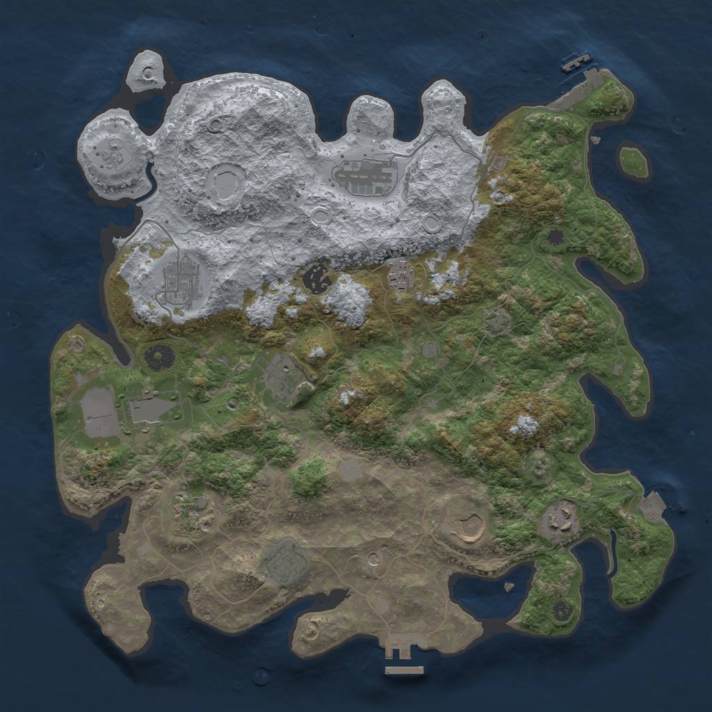 Rust Map: Procedural Map, Size: 3750, Seed: 1778472752, 18 Monuments