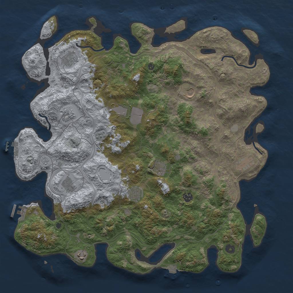 Rust Map: Procedural Map, Size: 4566, Seed: 6891050, 19 Monuments