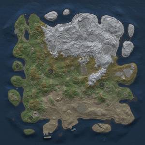 Thumbnail Rust Map: Procedural Map, Size: 4300, Seed: 812198902, 19 Monuments