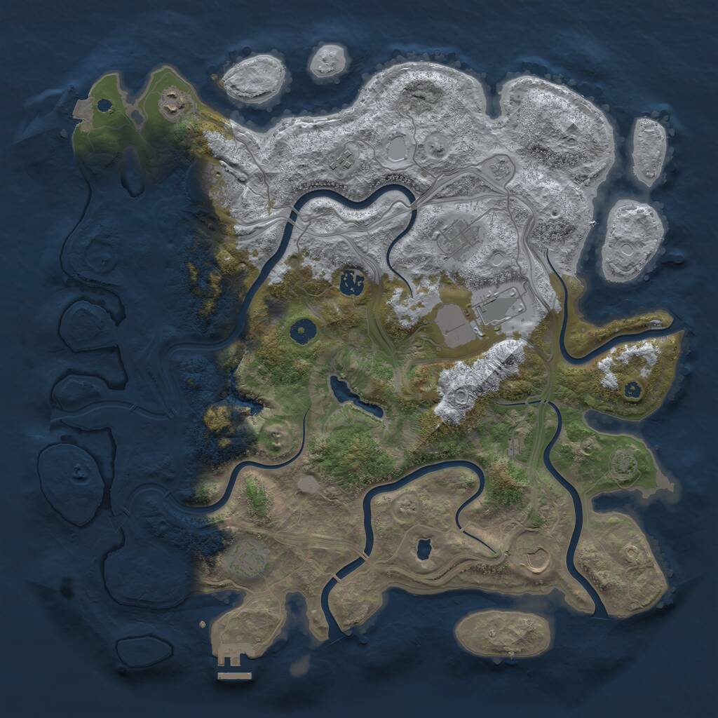 Rust Map: Procedural Map, Size: 4300, Seed: 812198902, 12 Monuments