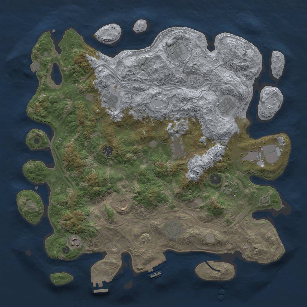 Rust Map: Procedural Map, Size: 4300, Seed: 812198902, 19 Monuments