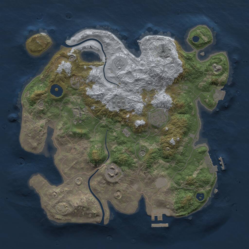 Rust Map: Procedural Map, Size: 3000, Seed: 470045882, 10 Monuments