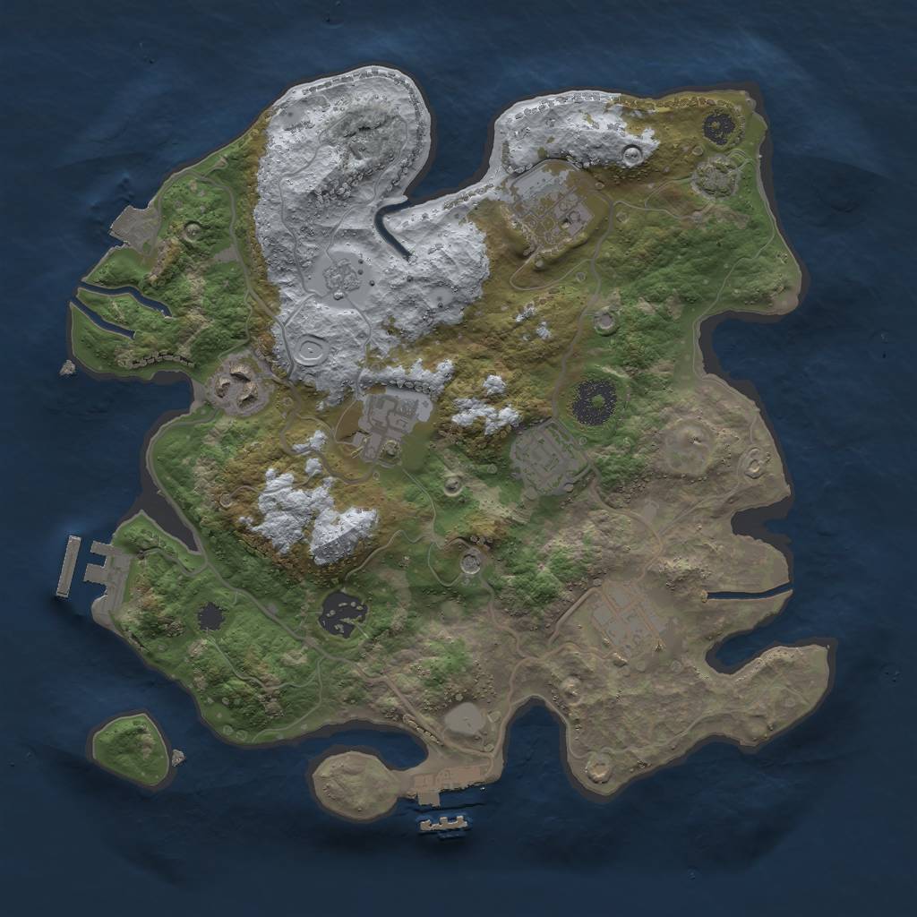 Rust Map: Procedural Map, Size: 3000, Seed: 820303344, 14 Monuments
