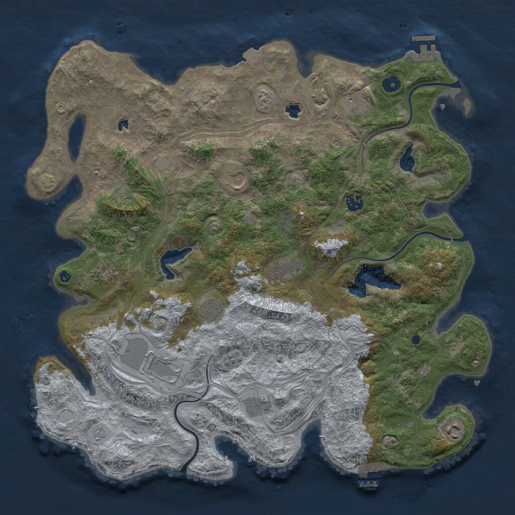 Rust Map: Procedural Map, Size: 4500, Seed: 1797203007, 16 Monuments