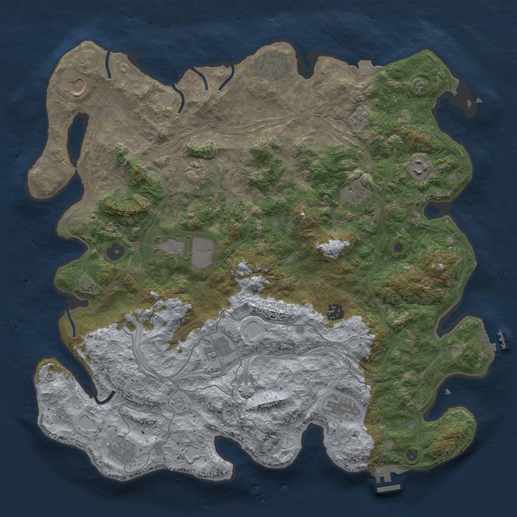 Rust Map: Procedural Map, Size: 4500, Seed: 1797203007, 19 Monuments