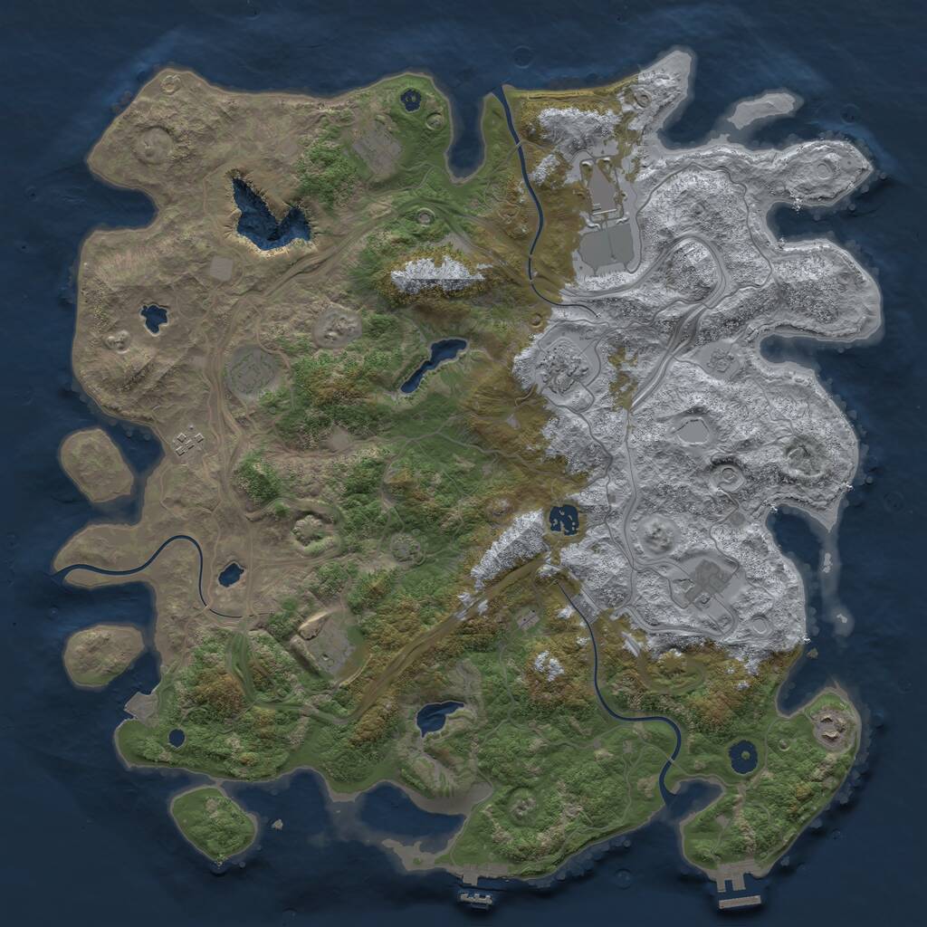 Rust Map: Procedural Map, Size: 4500, Seed: 1869071853, 15 Monuments