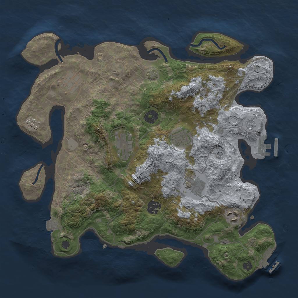 Rust Map: Procedural Map, Size: 3300, Seed: 1332615533, 15 Monuments