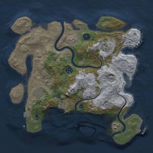 Thumbnail Rust Map: Procedural Map, Size: 3300, Seed: 1332615533, 11 Monuments