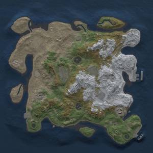 Thumbnail Rust Map: Procedural Map, Size: 3300, Seed: 1332615533, 15 Monuments