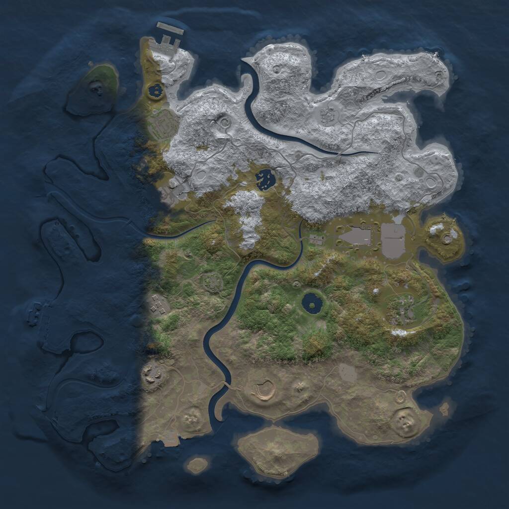 Rust Map: Procedural Map, Size: 3750, Seed: 242914888, 14 Monuments