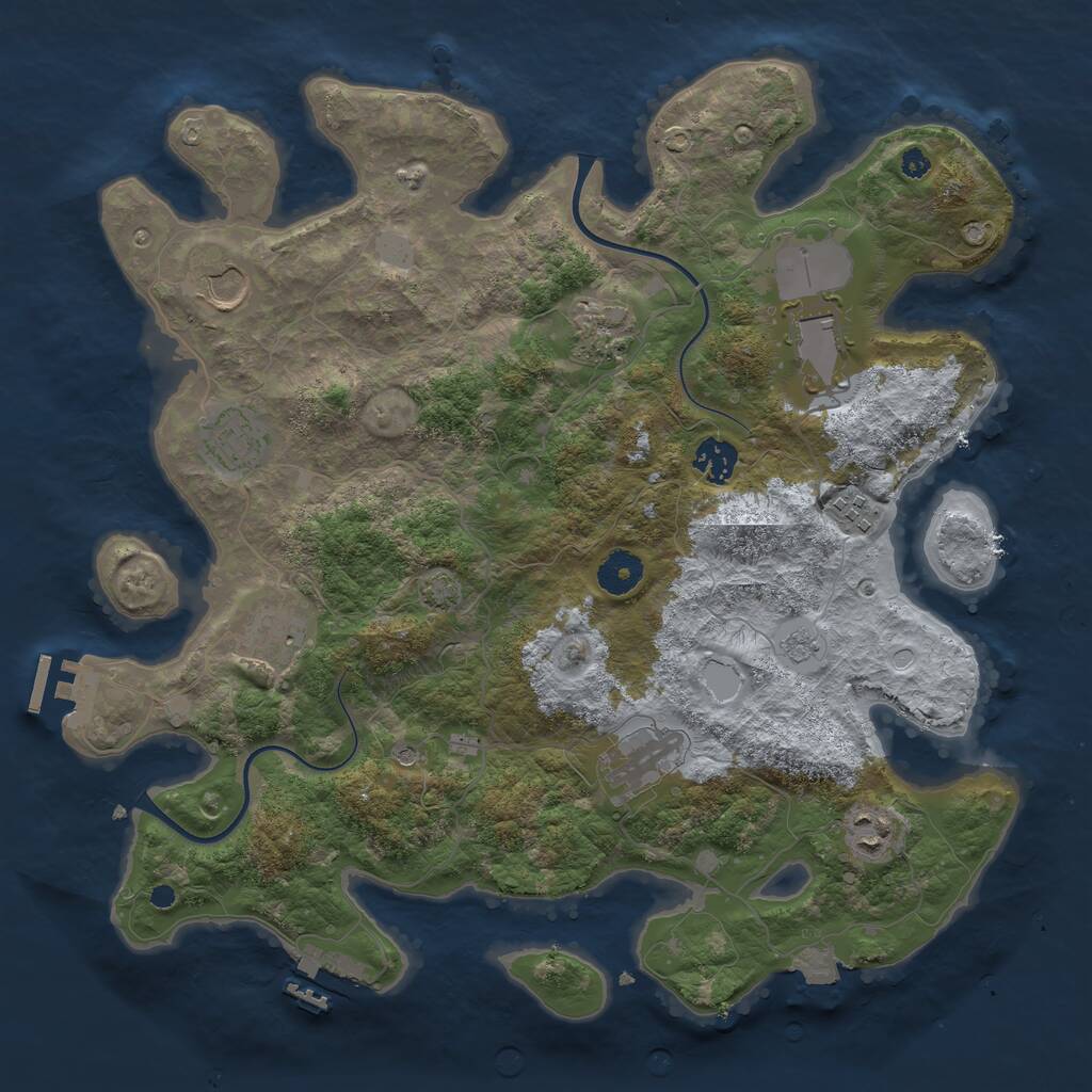 Rust Map: Procedural Map, Size: 3750, Seed: 756798, 15 Monuments