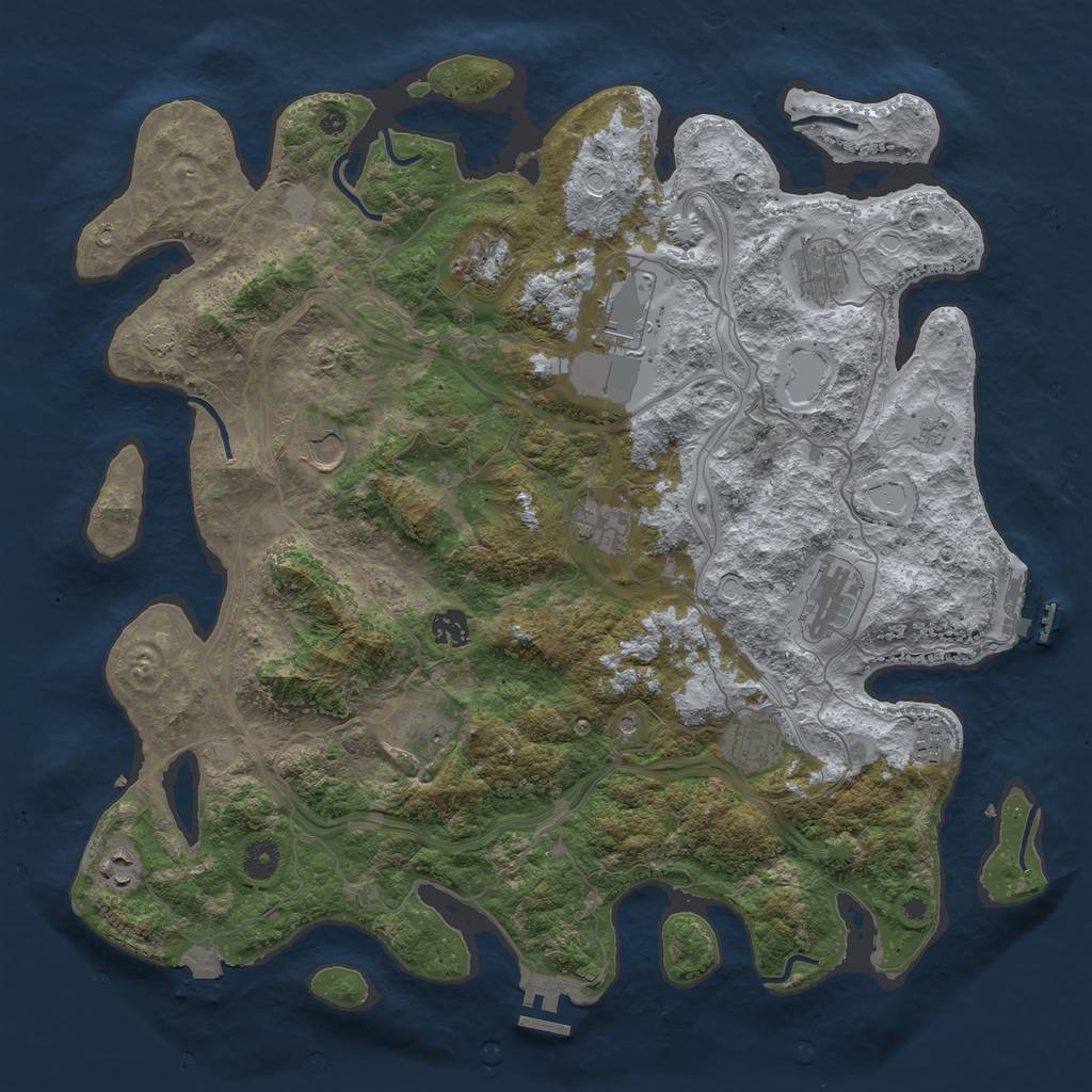 Rust Map: Procedural Map, Size: 4250, Seed: 913698877, 19 Monuments