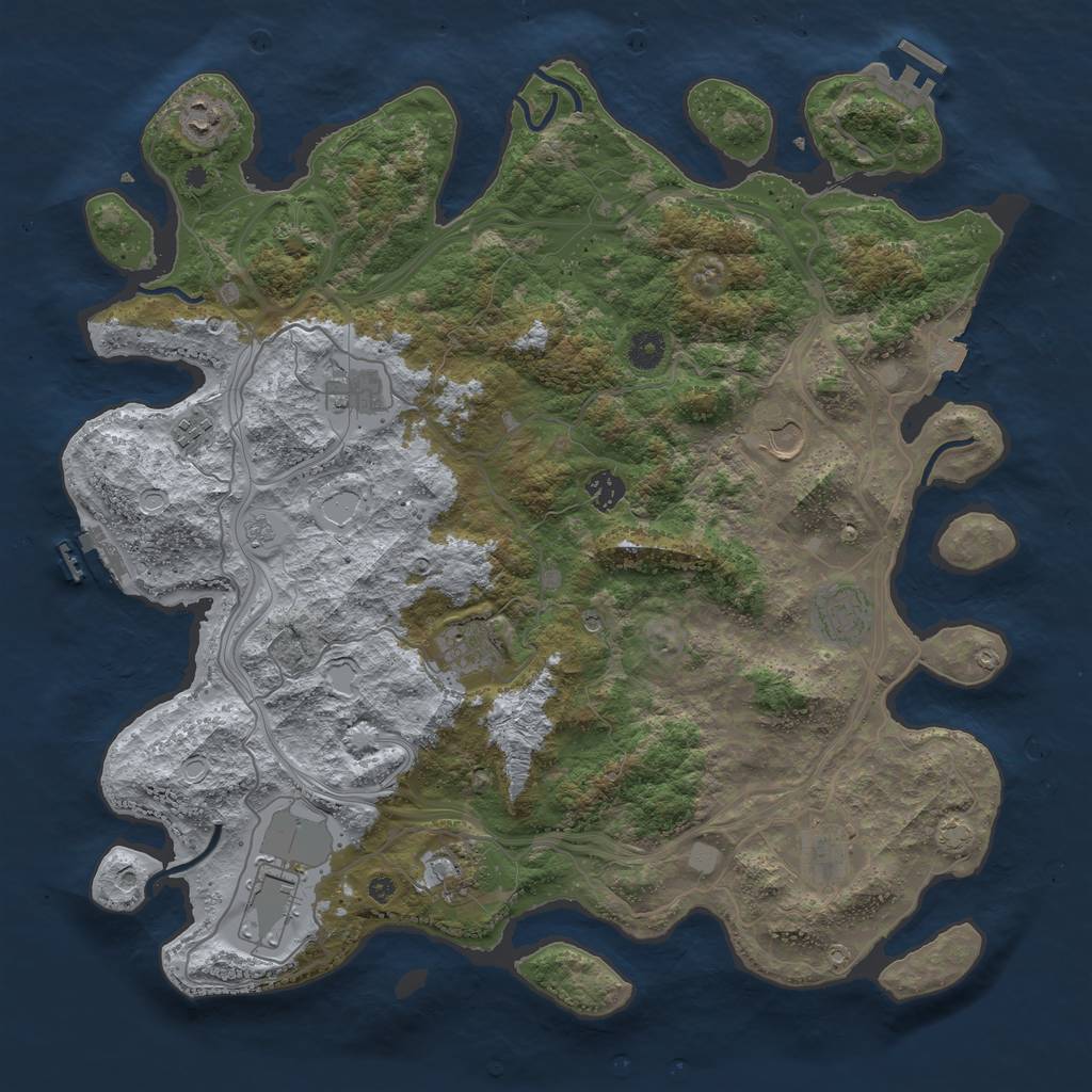 Rust Map: Procedural Map, Size: 4250, Seed: 1676971400, 18 Monuments