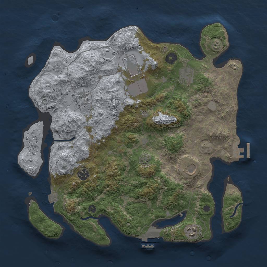 Rust Map: Procedural Map, Size: 3500, Seed: 283952202, 14 Monuments