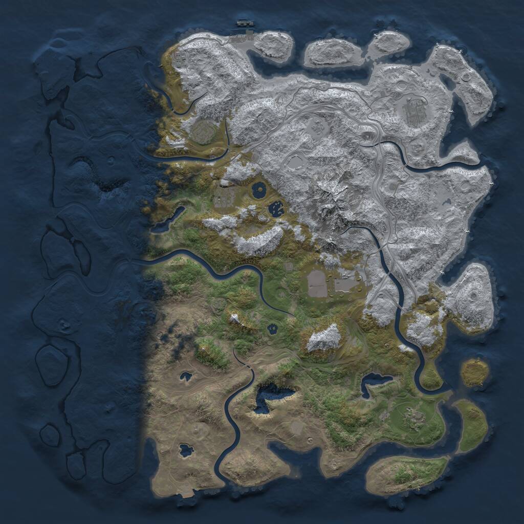 Rust Map: Procedural Map, Size: 5000, Seed: 165440583, 13 Monuments