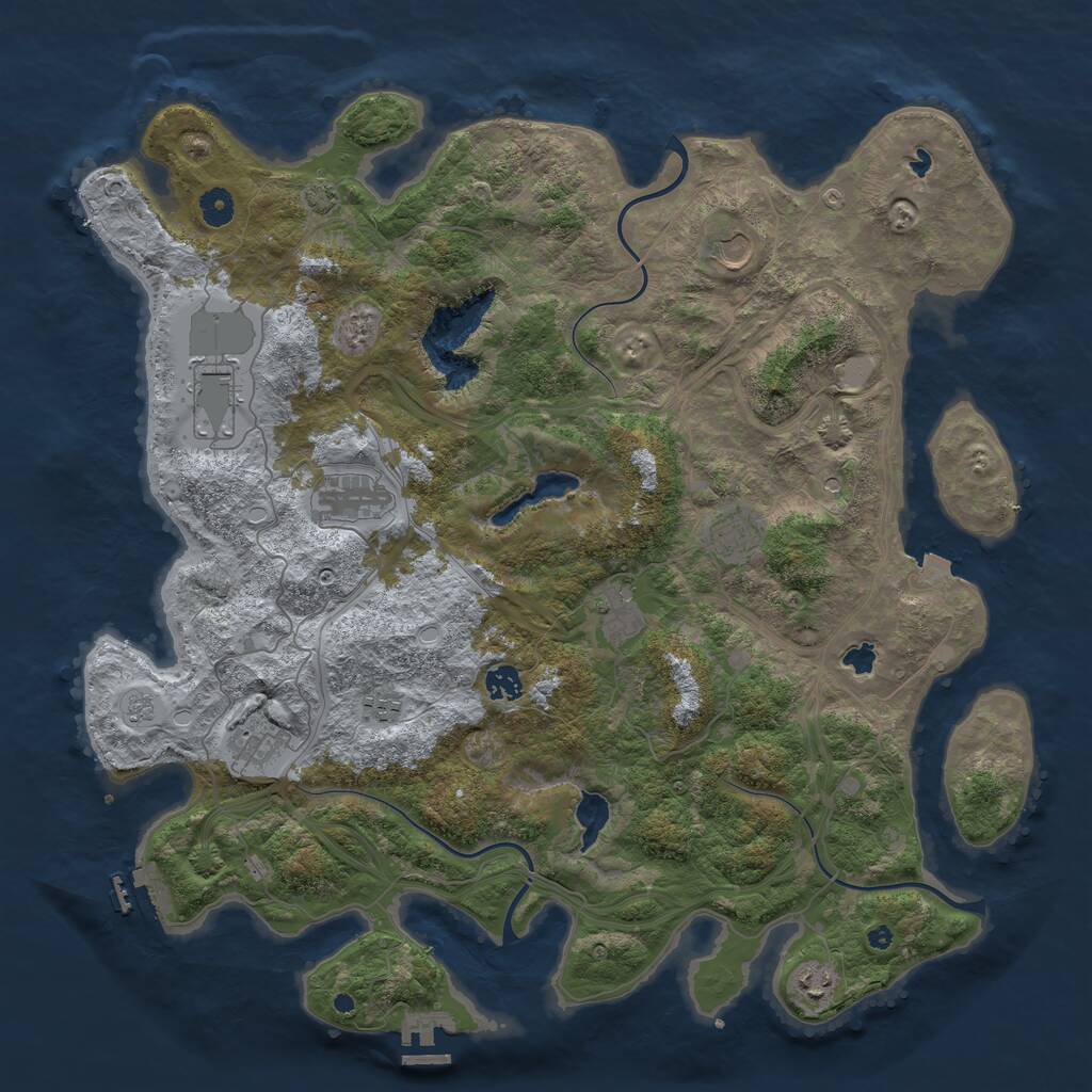 Rust Map: Procedural Map, Size: 4500, Seed: 169123, 15 Monuments