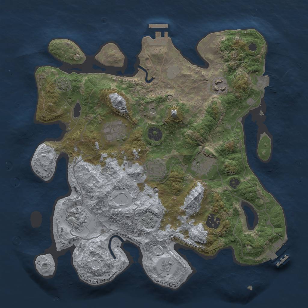 Rust Map: Procedural Map, Size: 3200, Seed: 8140297, 15 Monuments