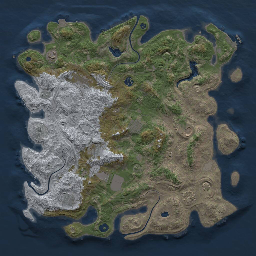 Rust Map: Procedural Map, Size: 4250, Seed: 127285505, 15 Monuments