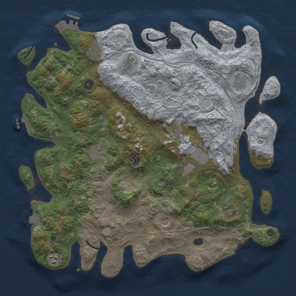 Rust Map: Procedural Map, Size: 4500, Seed: 977317129, 19 Monuments