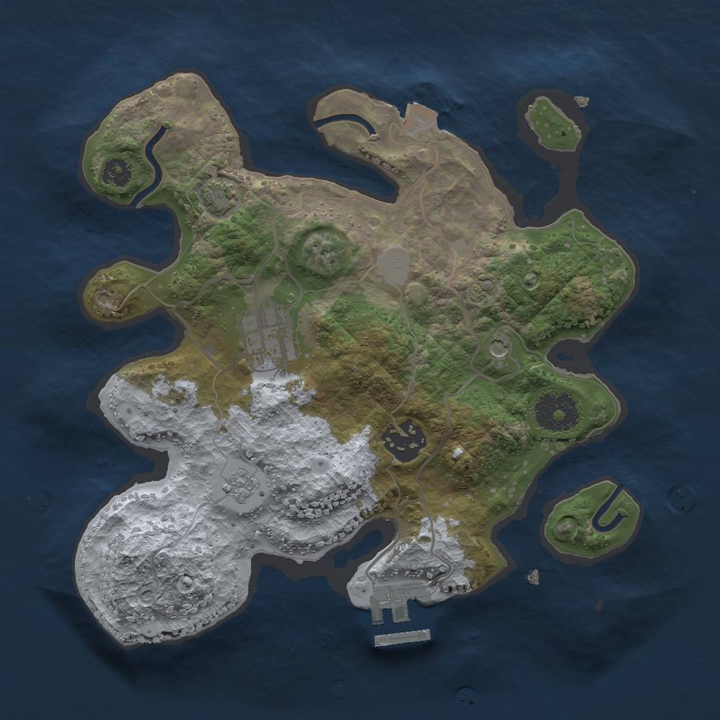 Rust Map: Procedural Map, Size: 2600, Seed: 4250, 9 Monuments