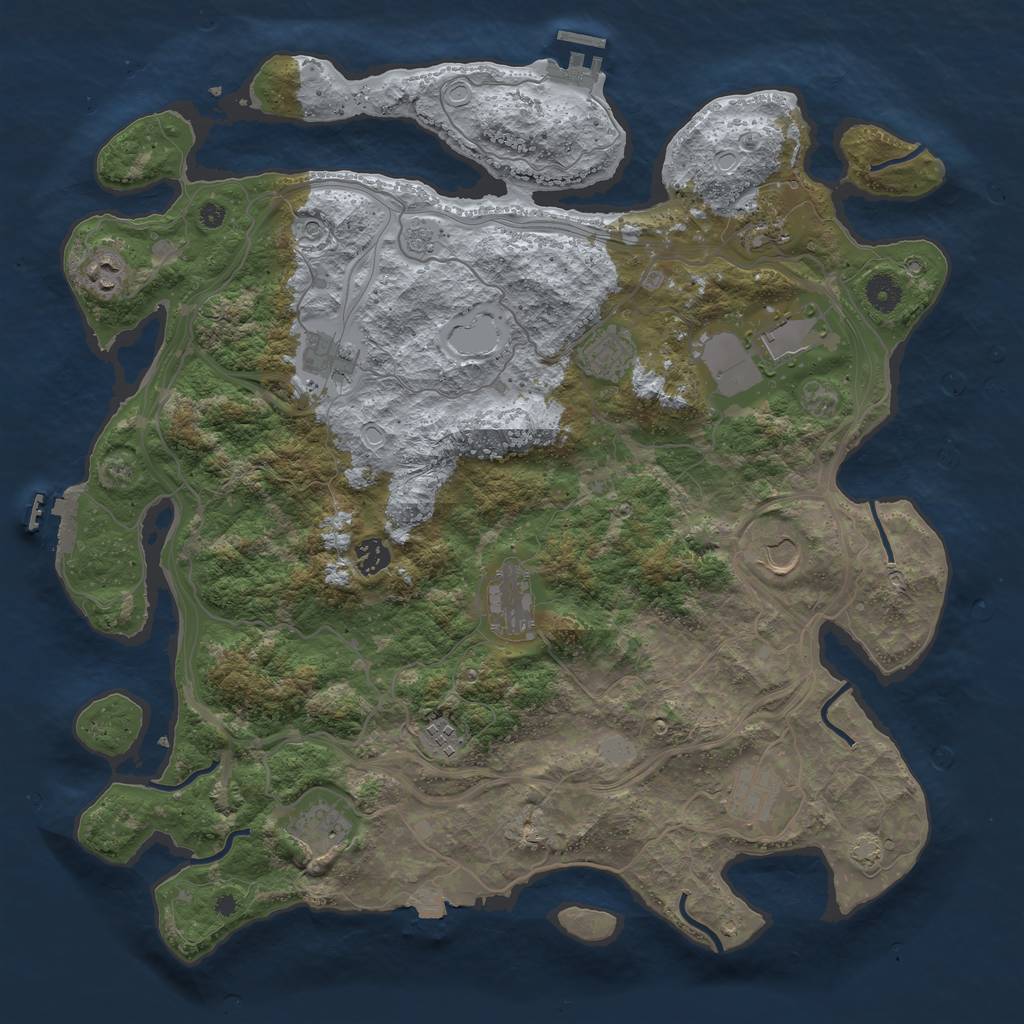 Rust Map: Procedural Map, Size: 4250, Seed: 1186456347, 19 Monuments