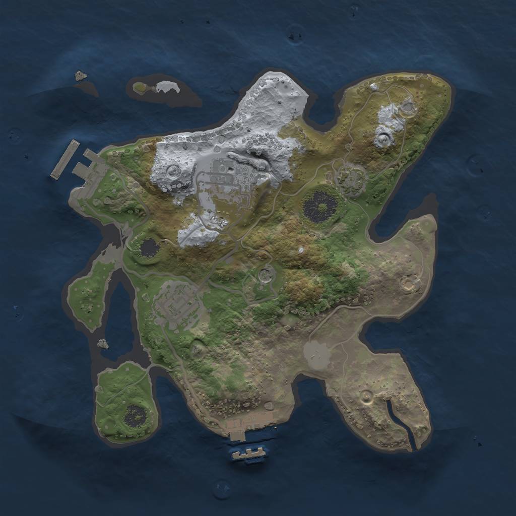 Rust Map: Procedural Map, Size: 2400, Seed: 943079852, 9 Monuments