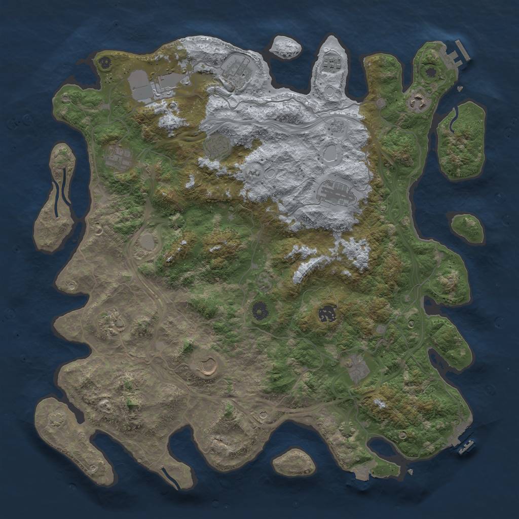 Rust Map: Procedural Map, Size: 4500, Seed: 31950122, 19 Monuments