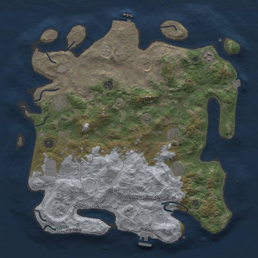 Rust Map: Procedural Map, Size: 4100, Seed: 30000, 18 Monuments