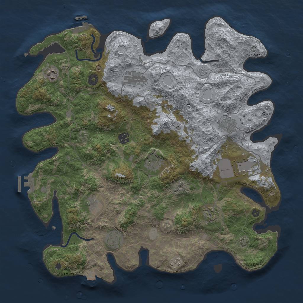 Rust Map: Procedural Map, Size: 4000, Seed: 1234589, 18 Monuments