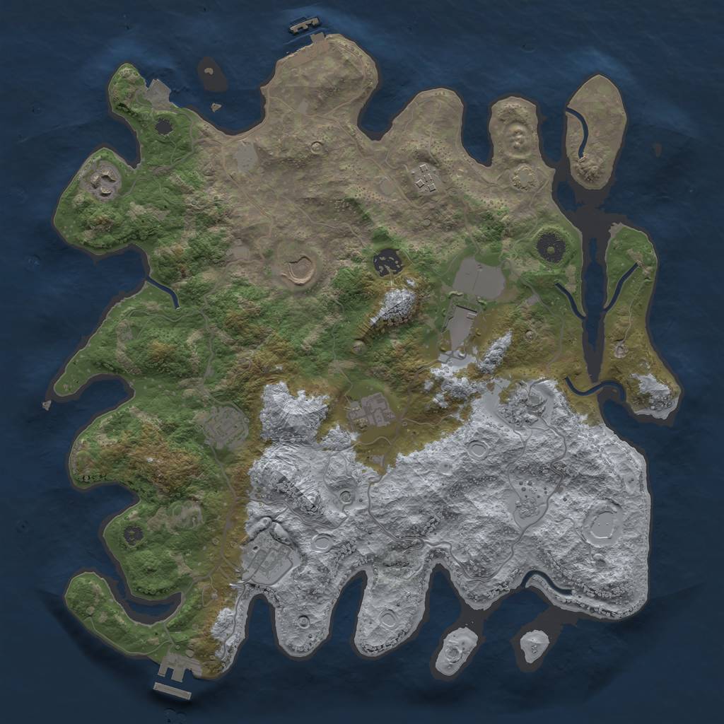 Rust Map: Procedural Map, Size: 3850, Seed: 11072024, 17 Monuments